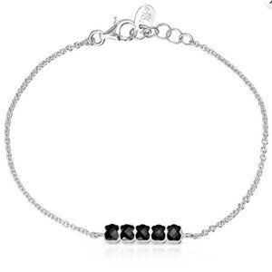Tous Mini Onyx Bracelet in Silver with Onyx 0.4cm